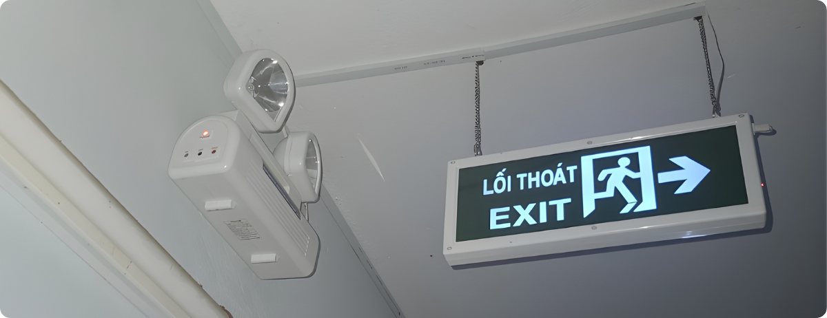 Đèn exit và chiếu sáng sự cố
